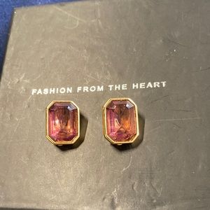 Vintage Givenchy purple gem clip on earrings